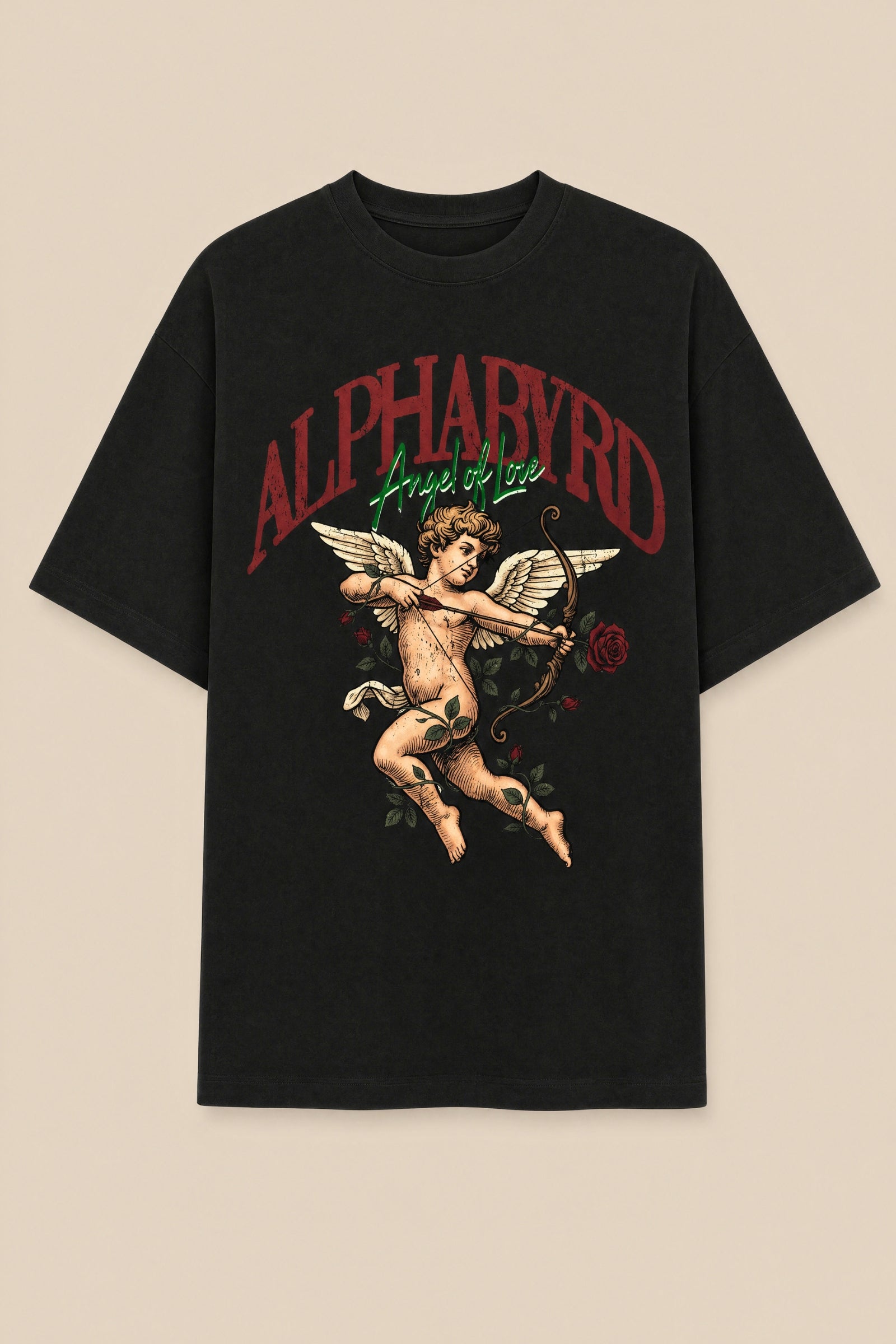 ANGEL OF LOVE OVERSIZED TEE BLACK