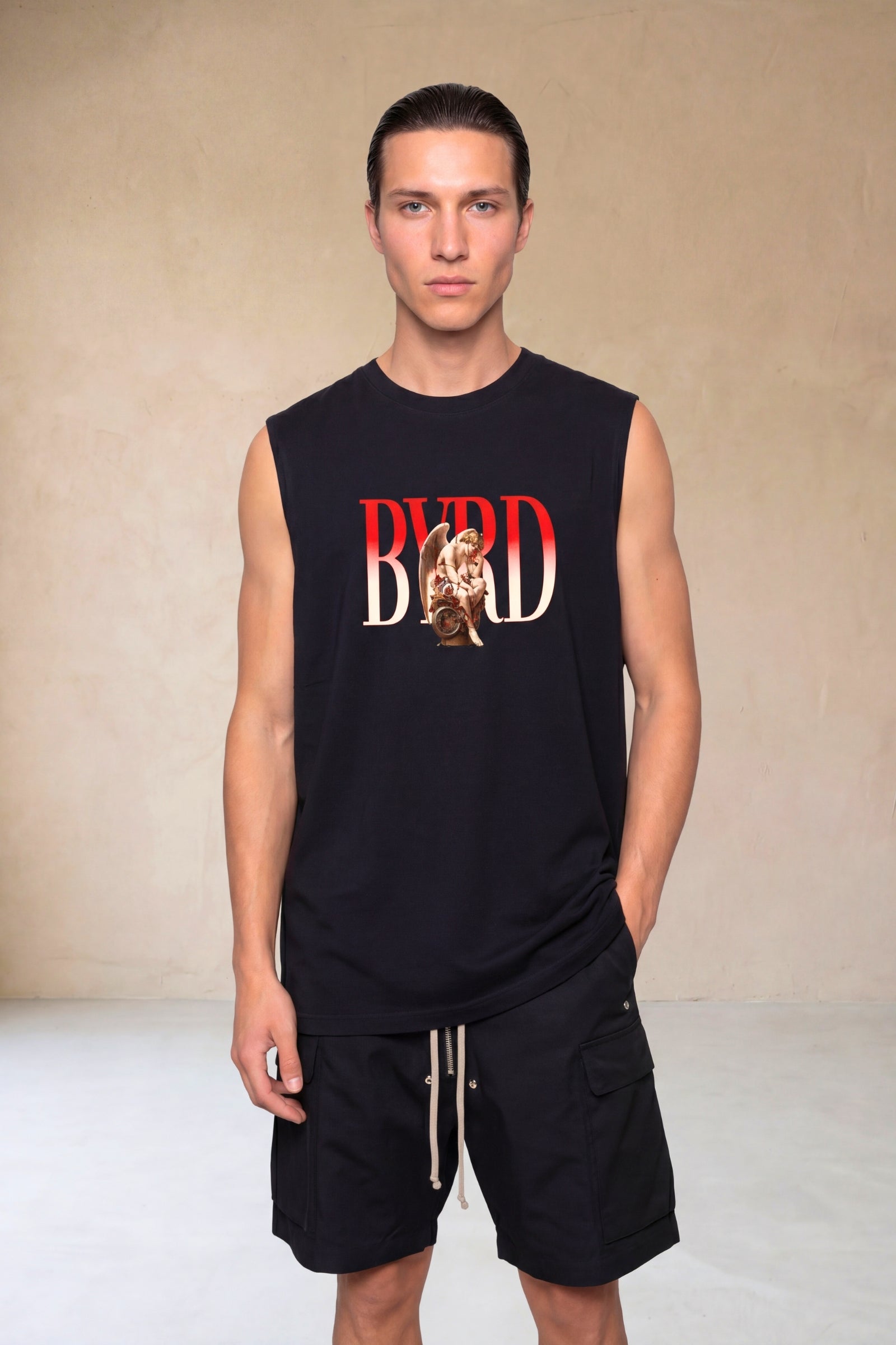 AMOUR SAUVAGE SLEEVELESS OVERSIZED TEE