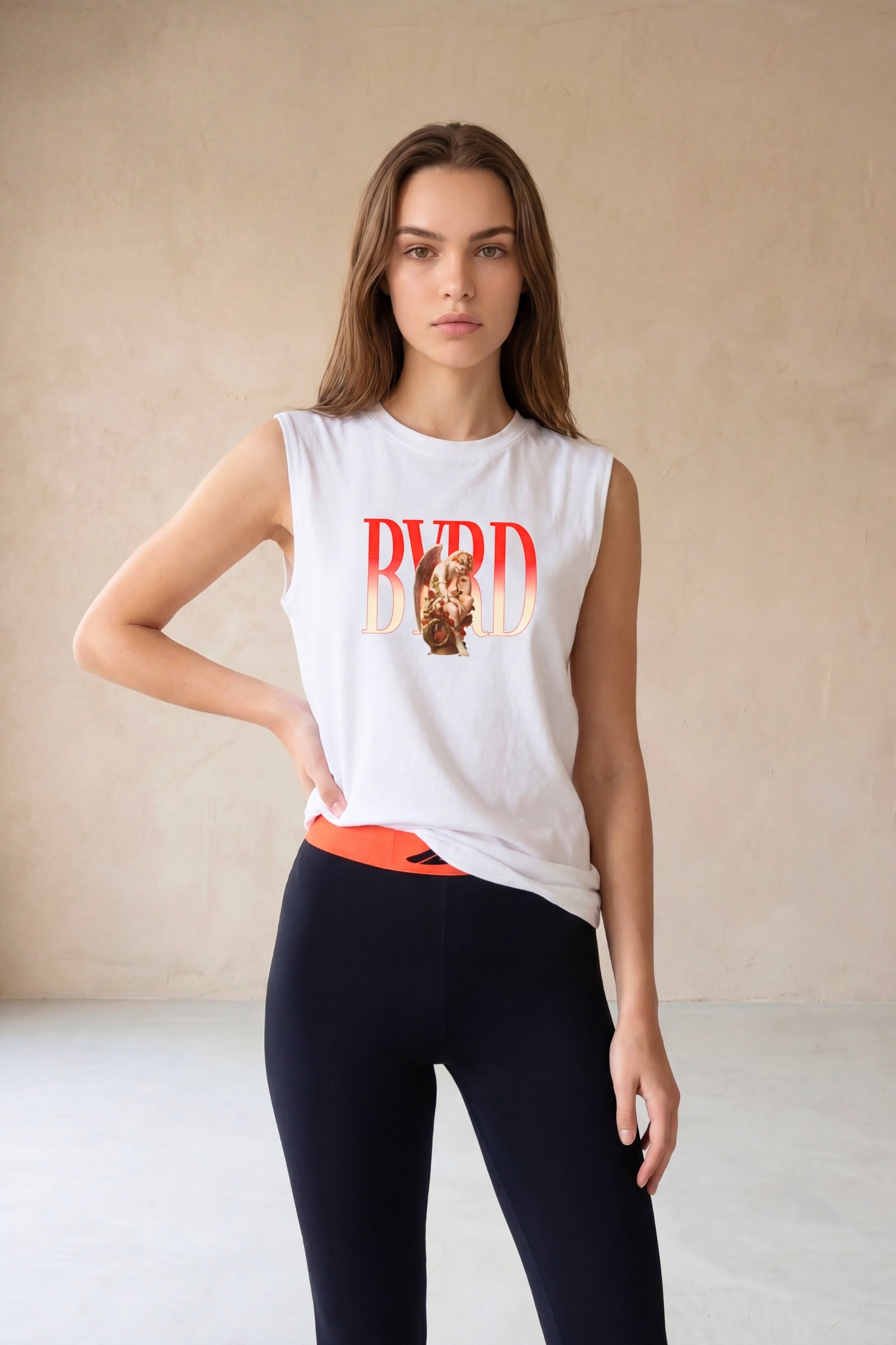 AMOUR SAUVAGE SLEEVELESS OVERSIZED TEE