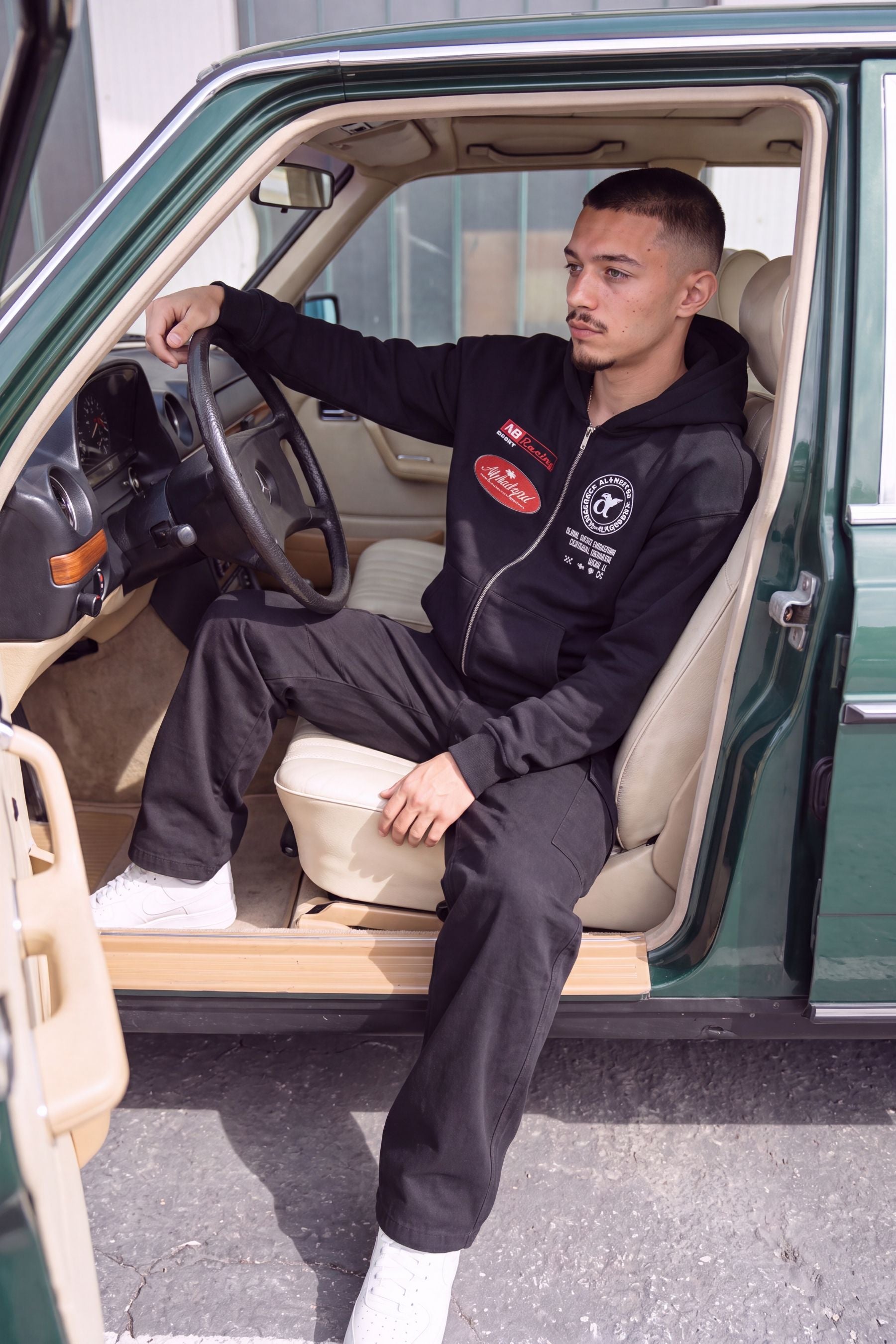 AlphaByrd Racing Team Oversize Zip Hoodie BLK