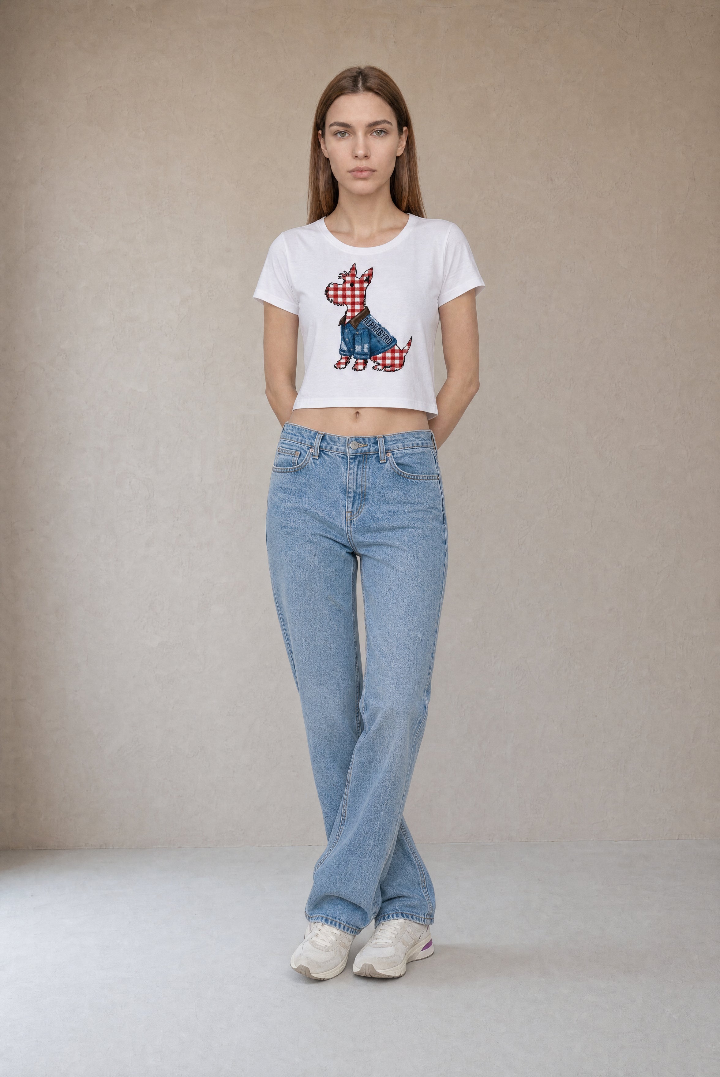 Denim Terrier Cropped Tee