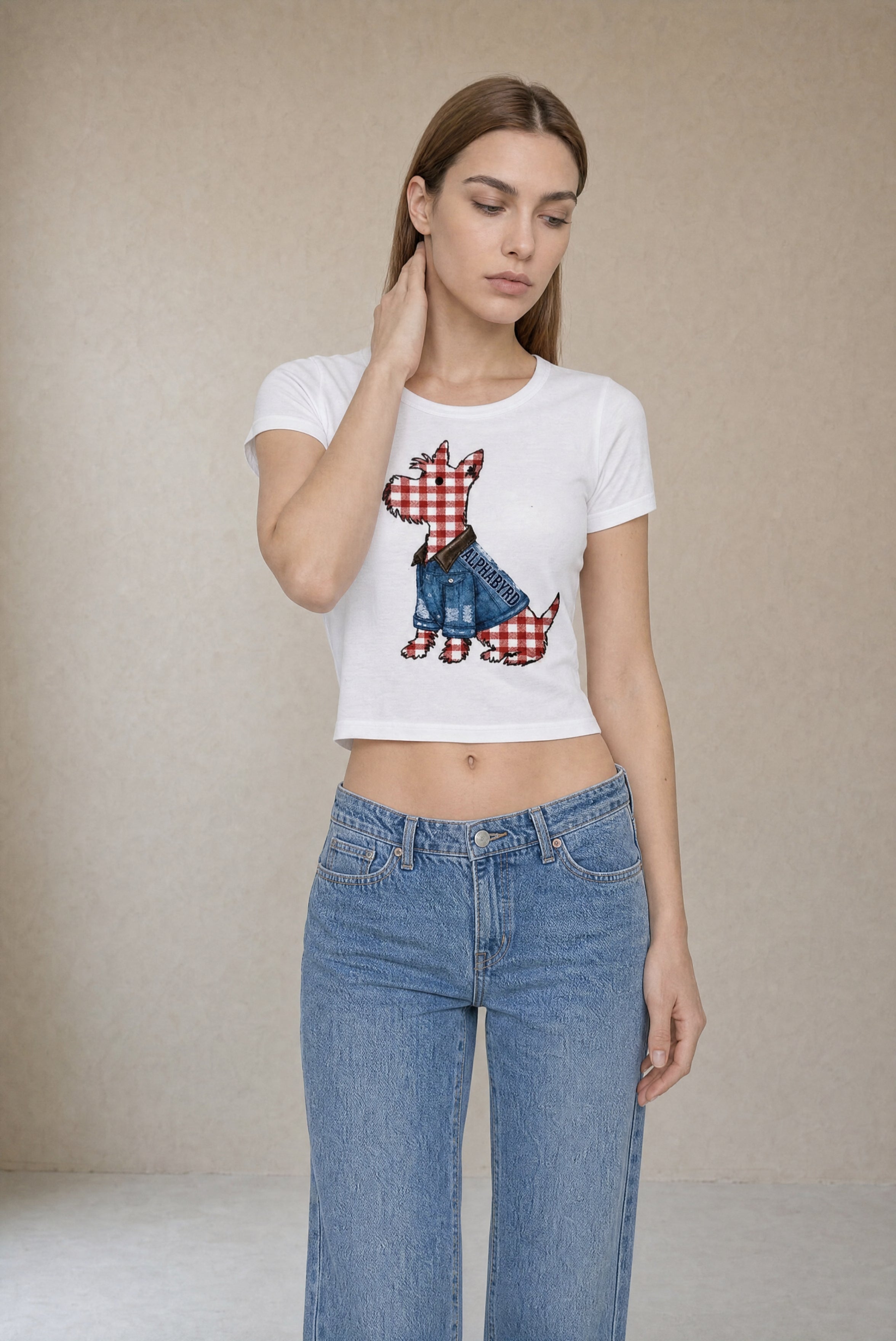 Denim Terrier Cropped Tee