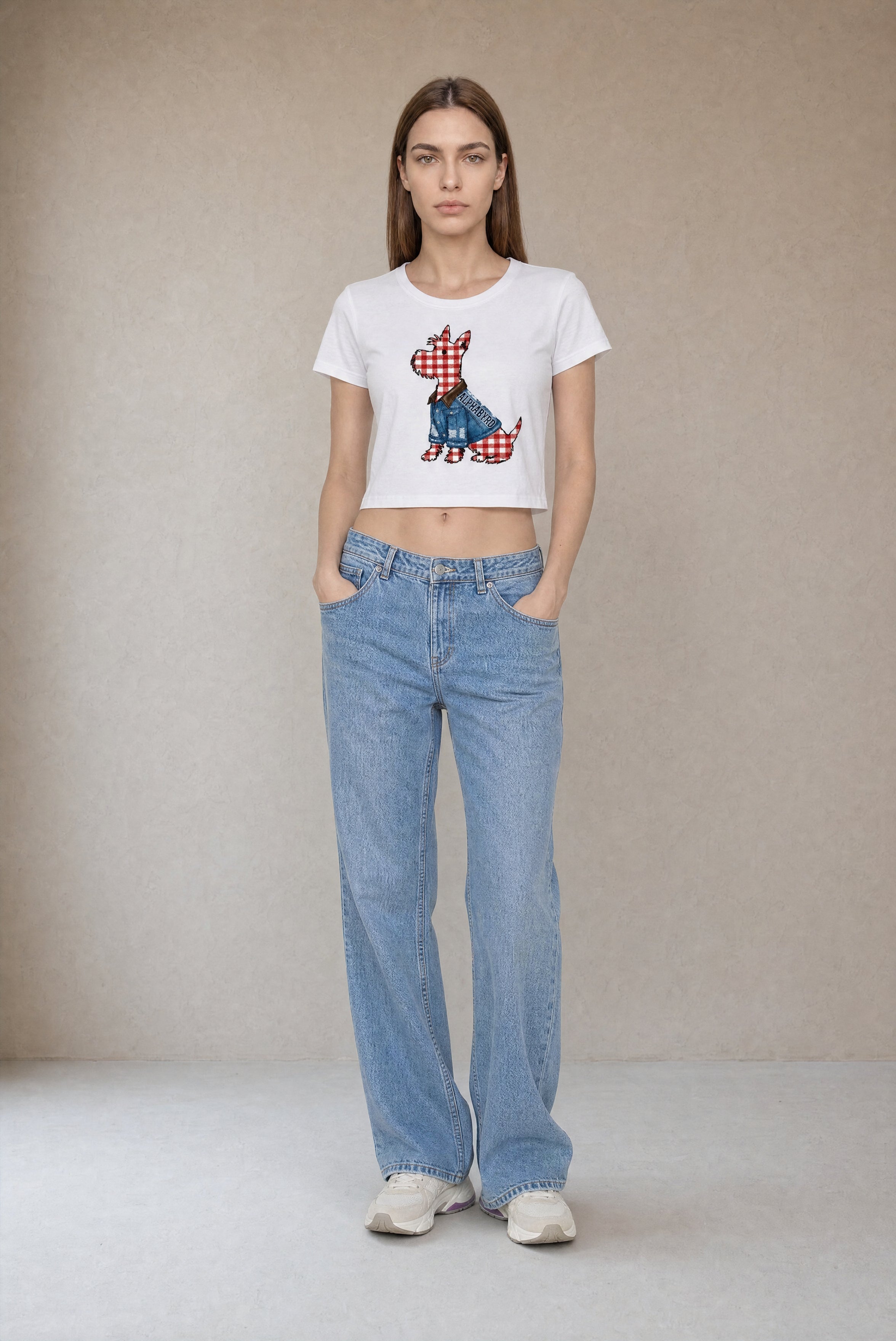Denim Terrier Cropped Tee