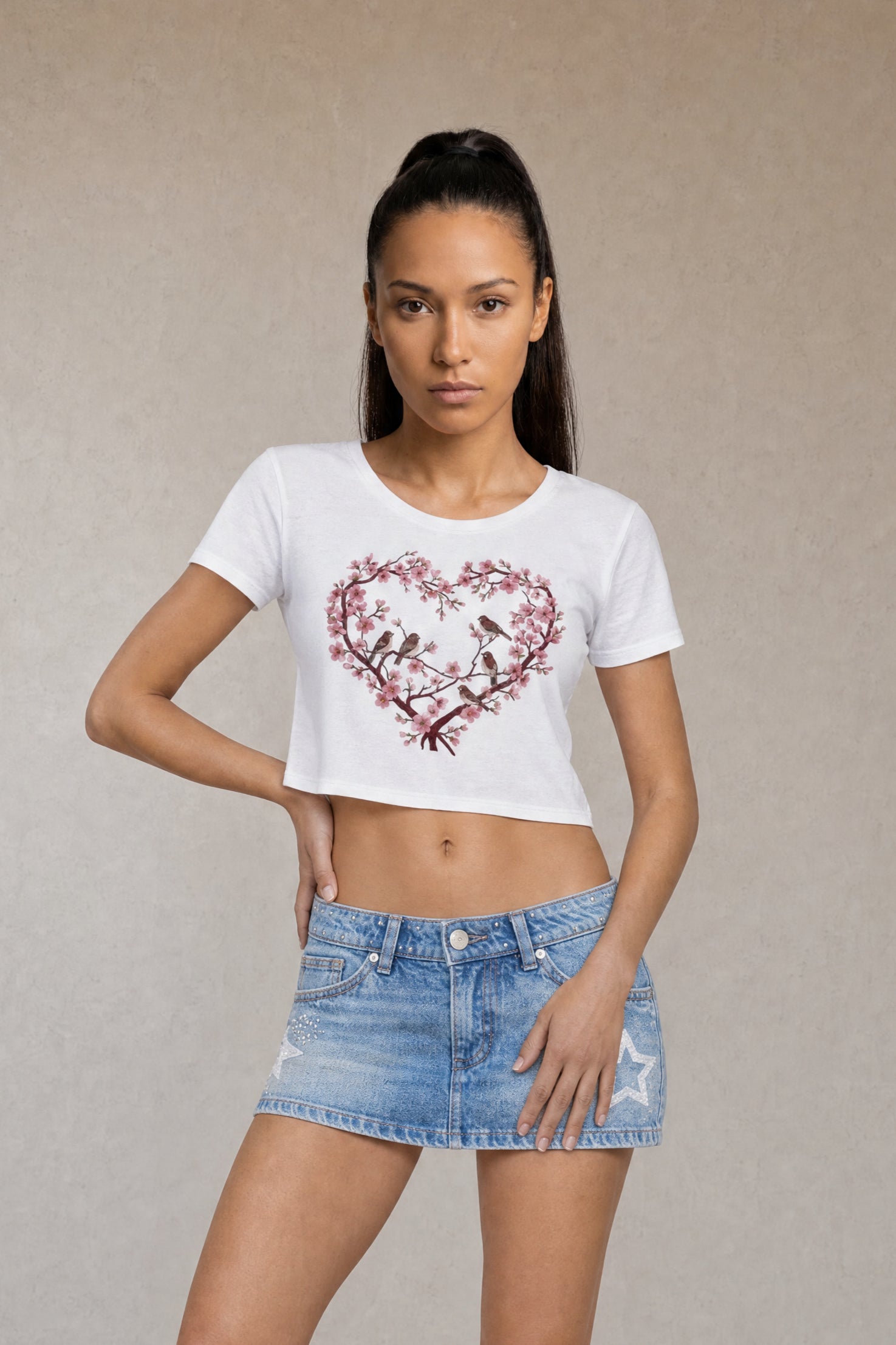 Blossom Heart Cropped Tee