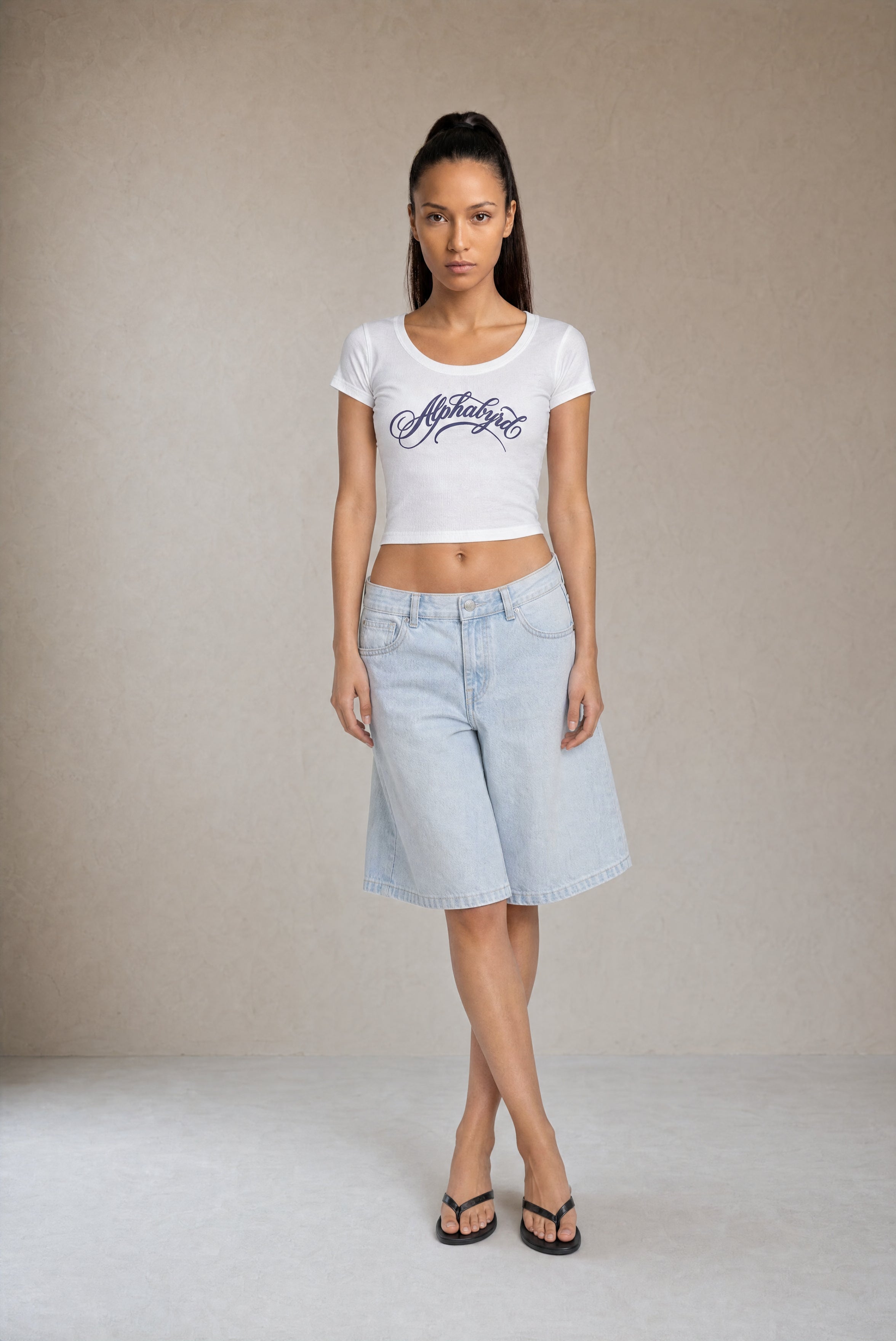Signature Script Cropped Tee
